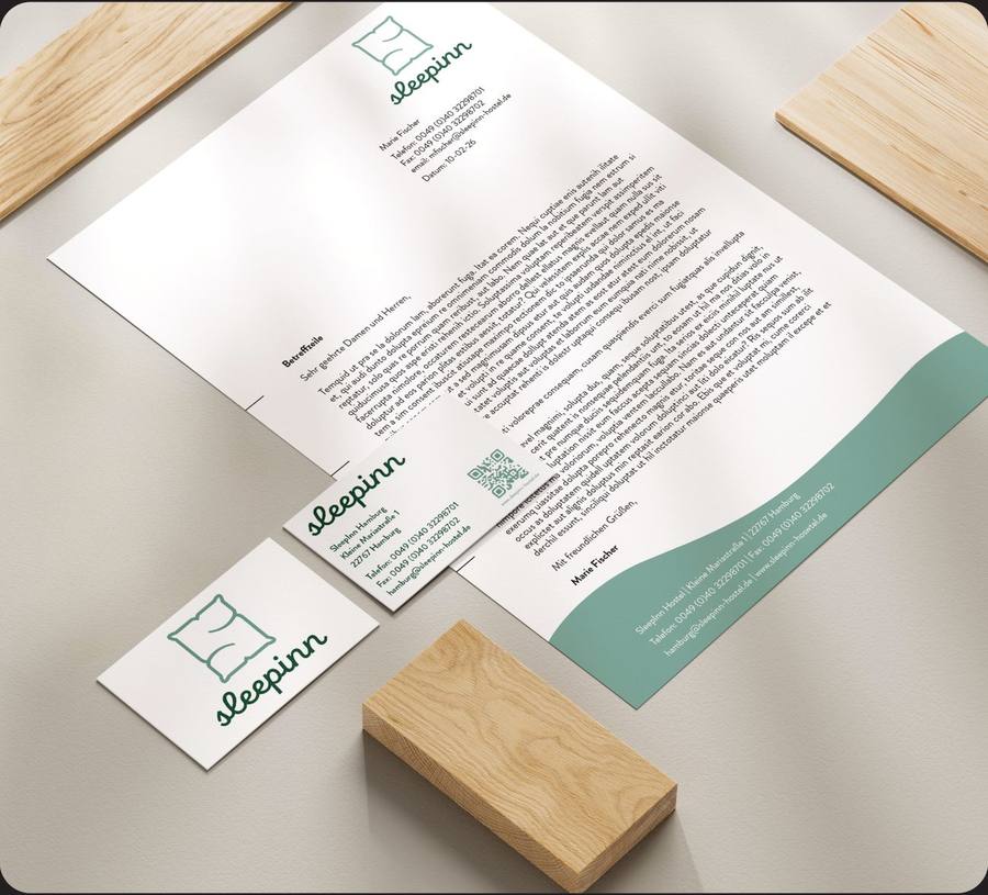sleepinn Briefbogen und Visitenkarten