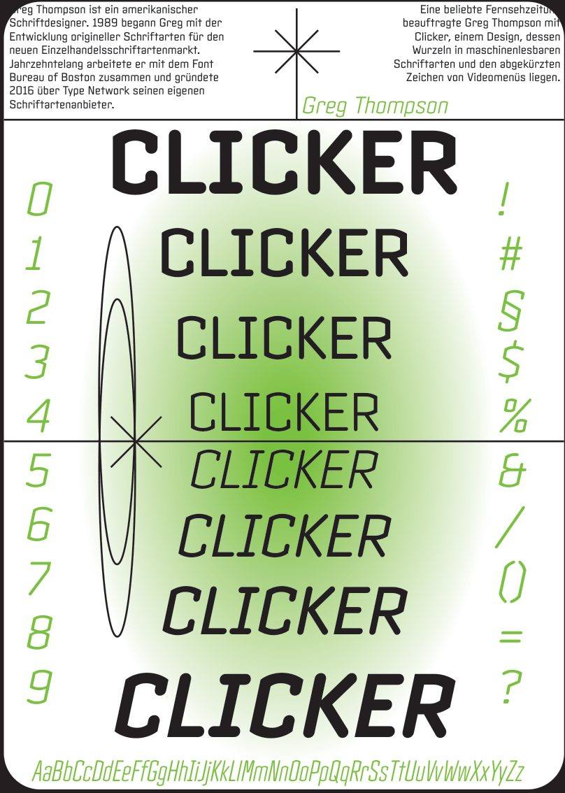 Schriftplakat Clicker von Greg Thompson